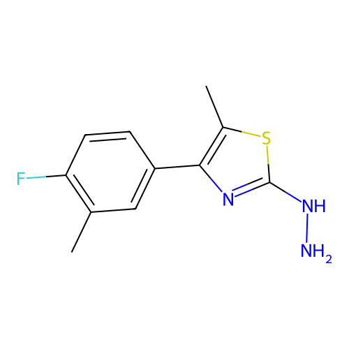 4-(4-Fluoro-3-methylphenyl)-2-hydrazinyl-5-methylthiazole structure
