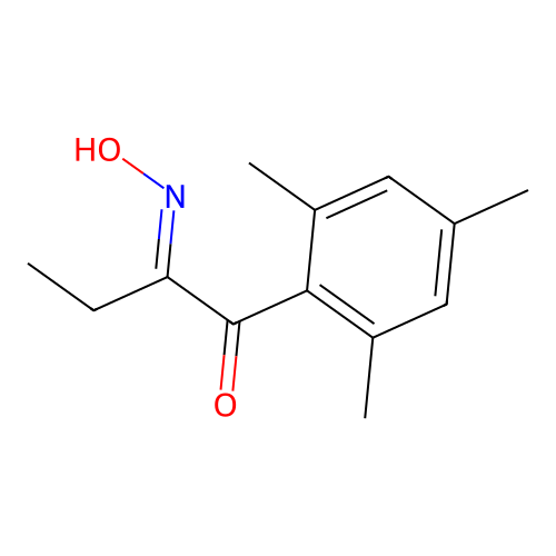 2-Hydroxyimino-1-(2,4,6-trimethylphenyl)butan-1-one structure