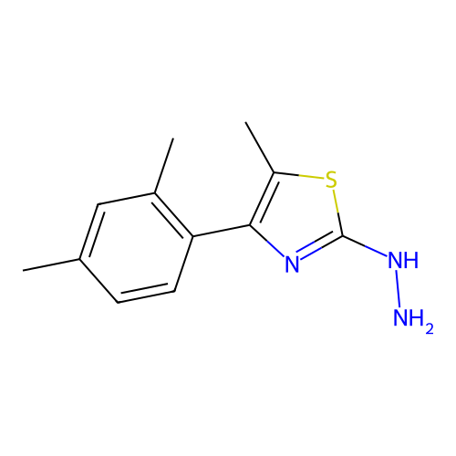 [4-(2,4-Dimethylphenyl)-5-methyl-1,3-thiazol-2-yl]hydrazine structure