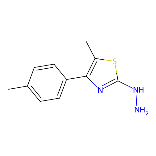 2-Hydrazinyl-5-methyl-4-(p-tolyl)thiazole structure