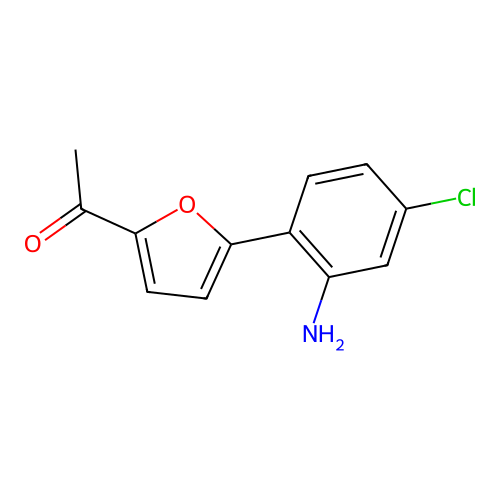 1-(5-(2-Amino-4-chlorophenyl)furan-2-yl)ethanone structure