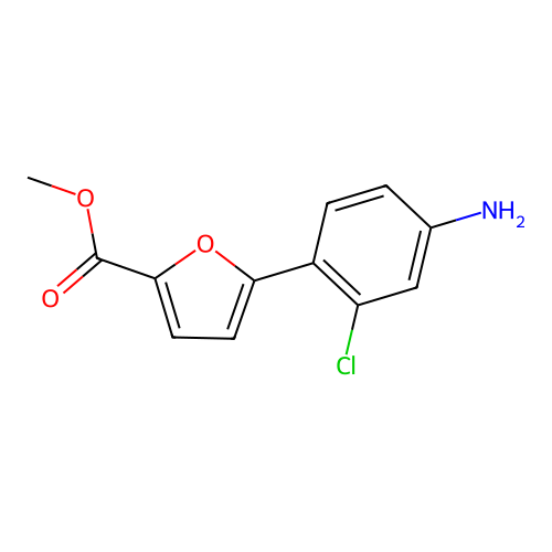 Methyl 5-(4-amino-2-chlorophenyl)-2-furancarboxylate structure