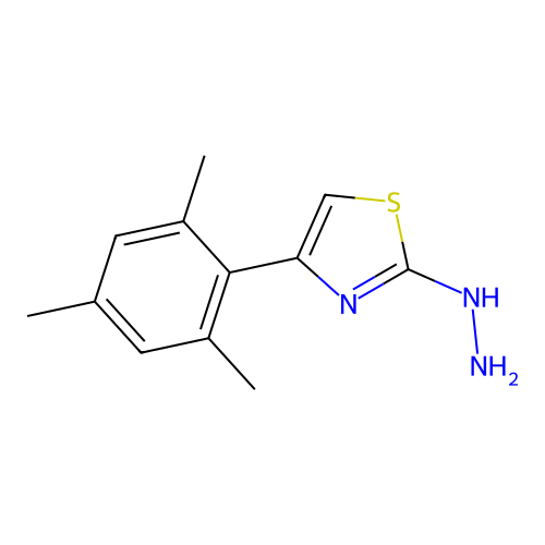 [4-(2,4,6-Trimethylphenyl)-1,3-thiazol-2-yl]hydrazine structure
