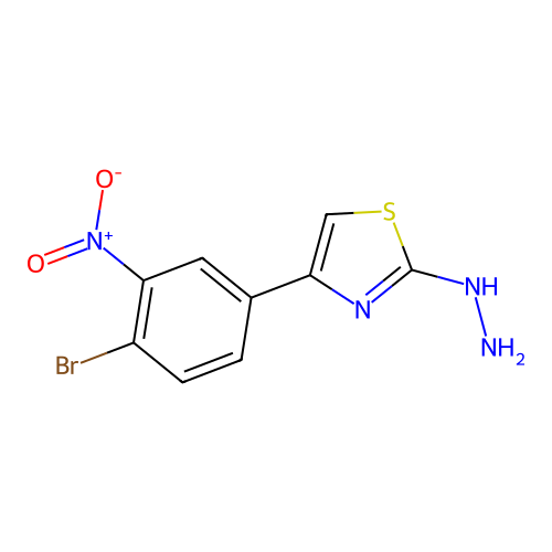 4-(4-Bromo-3-nitrophenyl)-2-hydrazinylthiazole structure