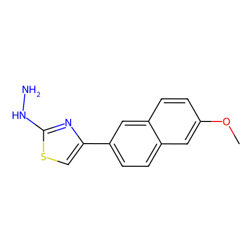 2-Hydrazinyl-4-(6-methoxynaphthalen-2-yl)thiazole structure