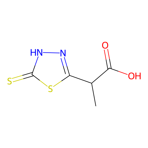 2-(2-sulfanylidene-3H-1,3,4-thiadiazol-5-yl)propanoic acid structure