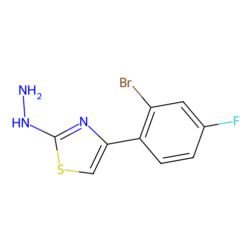 4-(2-Bromo-4-fluorophenyl)-2-hydrazinylthiazole structure