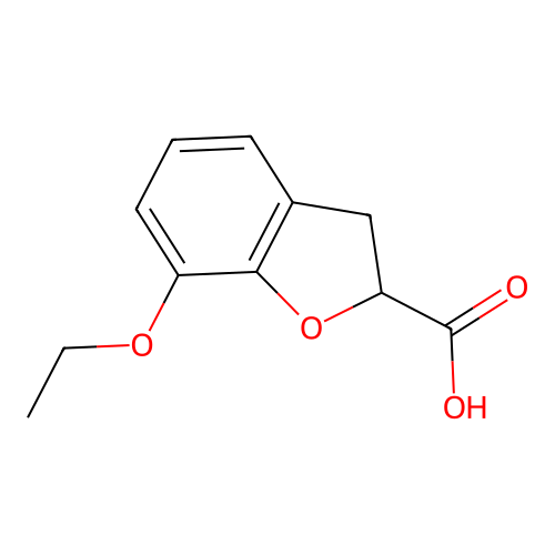 7-Ethoxy-2,3-dihydro-1-benzofuran-2-carboxylic acid structure