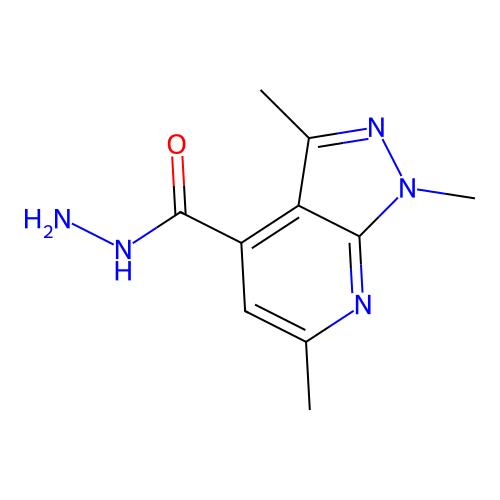 1,3,6-trimethyl-1H-pyrazolo[3,4-b]pyridine-4-carbohydrazide structure