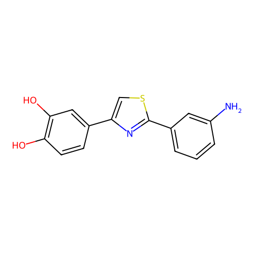 4-(2-(3-Aminophenyl)thiazol-4-yl)benzene-1,2-diol structure