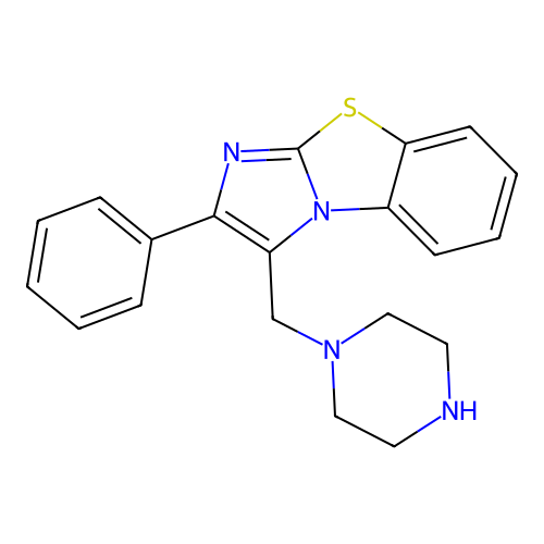 2-Phenyl-1-(piperazin-1-ylmethyl)imidazo[2,1-b][1,3]benzothiazole structure