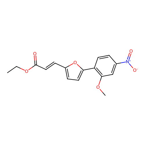 Ethyl 3-(5-(2-methoxy-4-nitrophenyl)furan-2-yl)acrylate structure