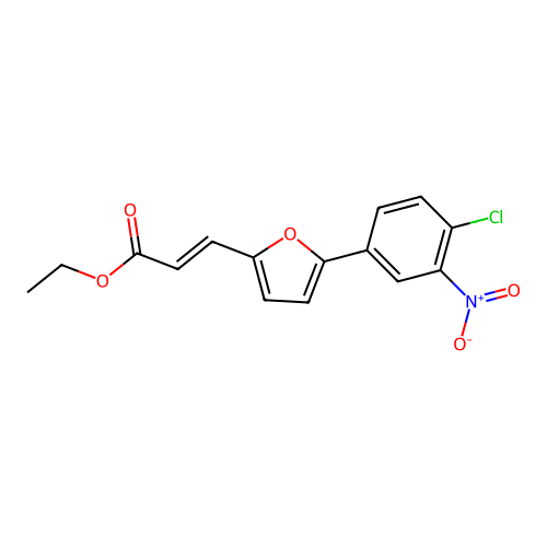 3-[5-(4-Chloro-3-nitro-phenyl)-furan-2-yl]-acrylic acid ethyl ester structure