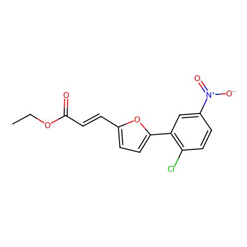 Ethyl 3-(5-(2-chloro-5-nitrophenyl)furan-2-yl)acrylate structure