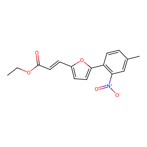 Ethyl 3-(5-(4-methyl-2-nitrophenyl)furan-2-yl)acrylate structure