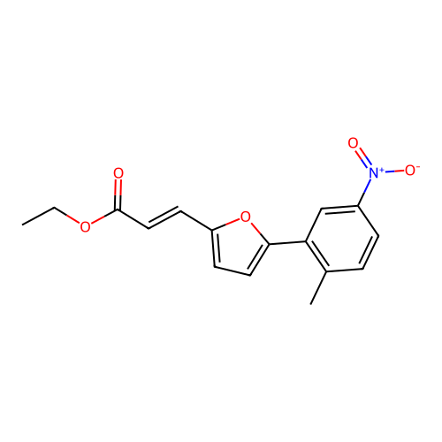 Ethyl 3-(5-(2-methyl-5-nitrophenyl)furan-2-yl)acrylate structure