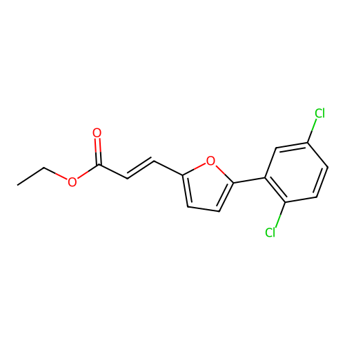Ethyl 3-(5-(2,5-dichlorophenyl)furan-2-yl)acrylate structure