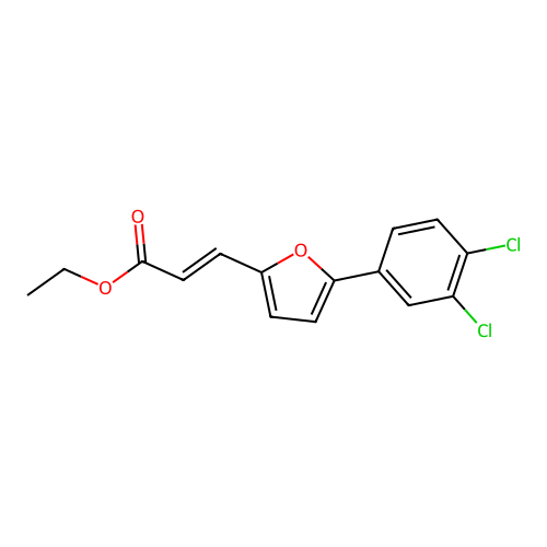 3-[5-(3,4-Dichloro-phenyl)-furan-2-yl]-acrylic acid ethyl ester structure
