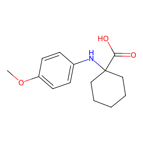 1-[(4-Methoxyphenyl)amino]cyclohexanecarboxylic acid structure