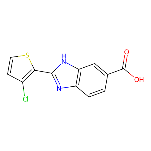 1H-Benzimidazole-5-carboxylic acid, 2-(3-chloro-2-thienyl)- structure