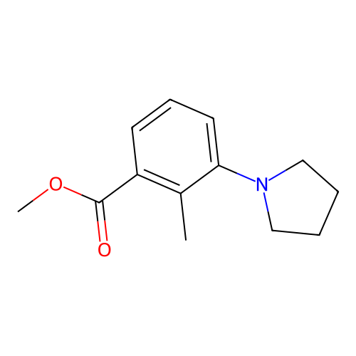 Methyl 2-methyl-3-(pyrrolidin-1-yl)benzoate structure