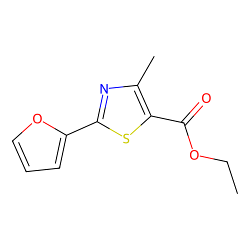 Ethyl 2-(furan-2-yl)-4-methyl-1,3-thiazole-5-carboxylate structure