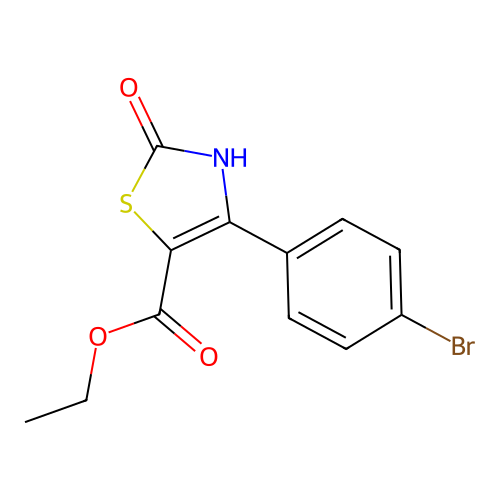 4-(4-Bromo-phenyl)-2-oxo-2,3-dihydro-thiazole-5-carboxylic acid ethyl ester structure