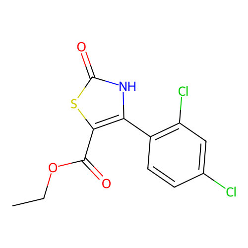 Ethyl 4-(2,4-dichlorophenyl)-2-oxo-2,3-dihydrothiazole-5-carboxylate structure