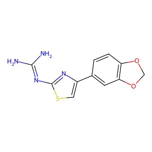 N-[4-(1,3-benzodioxol-5-yl)-1,3-thiazol-2-yl]guanidine structure