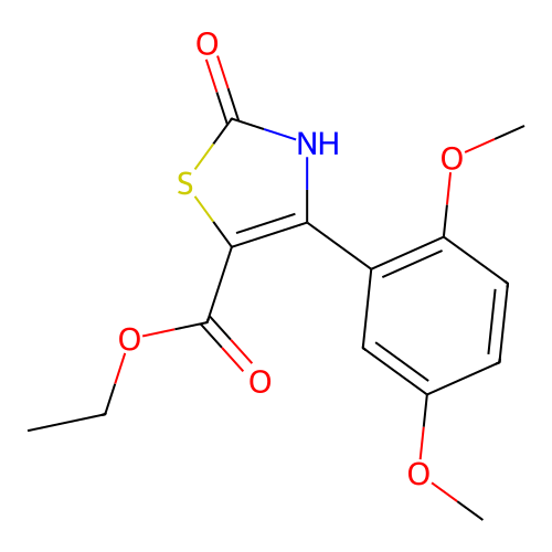 4-(2,5-Dimethoxy-phenyl)-2-oxo-2,3-dihydro-thiazole-5-carboxylic acid ethyl ester structure