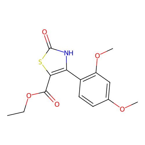 Ethyl 4-(2,4-dimethoxyphenyl)-2-oxo-2,3-dihydrothiazole-5-carboxylate structure