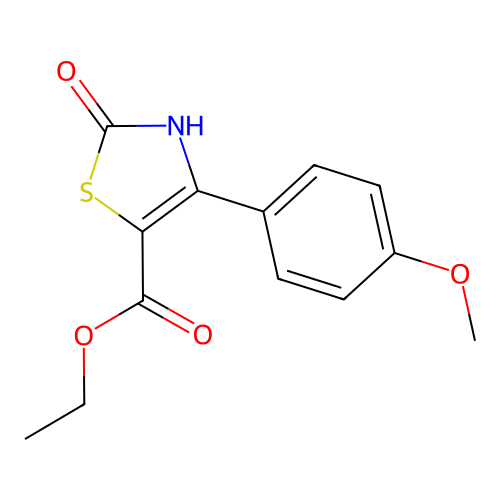 4-(4-Methoxy-phenyl)-2-oxo-2,3-dihydro-thiazole-5-carboxylic acid ethyl ester structure