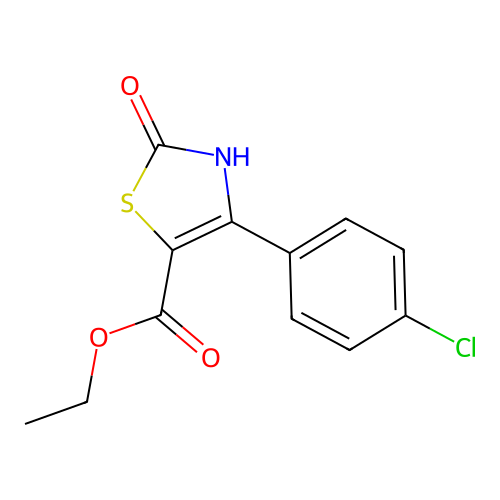 ethyl 4-(4-chlorophenyl)-2-oxo-3H-1,3-thiazole-5-carboxylate structure