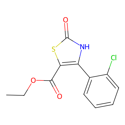 4-(2-Chloro-phenyl)-2-oxo-2,3-dihydro-thiazole-5-carboxylic acid ethyl ester structure