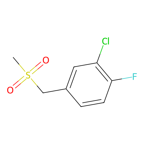 2-Chloro-1-fluoro-4-((methylsulfonyl)methyl)benzene structure