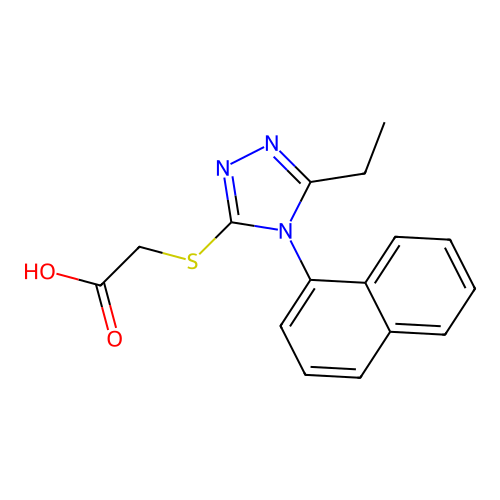 2-((5-Ethyl-4-(naphthalen-1-yl)-4H-1,2,4-triazol-3-yl)thio)acetic acid structure