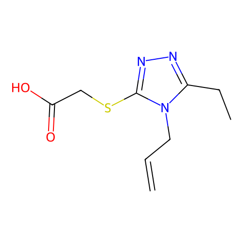 (4-Allyl-5-ethyl-4H-[1,2,4]triazol-3-ylsulfanyl) acetic acid structure