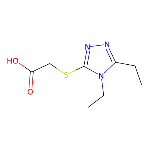2-((4,5-Diethyl-4H-1,2,4-triazol-3-yl)thio)acetic acid structure