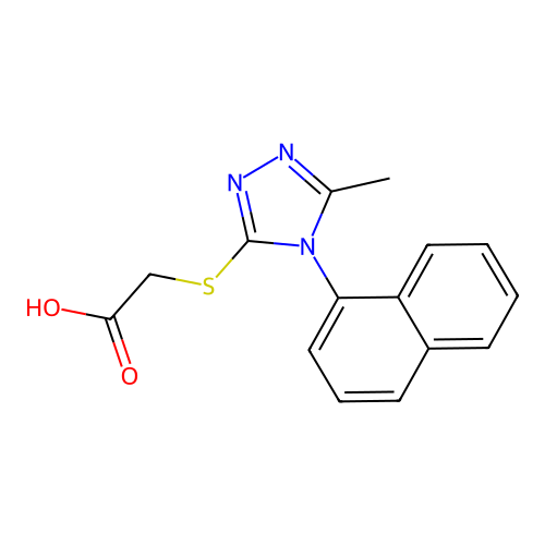 2-((5-Methyl-4-(naphthalen-1-yl)-4H-1,2,4-triazol-3-yl)thio)acetic acid structure