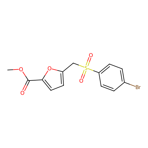 Methyl 5-(((4-bromophenyl)sulfonyl)methyl)furan-2-carboxylate structure