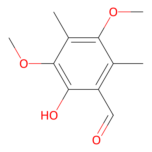 2-Hydroxy-3,5-dimethoxy-4,6-dimethylbenzaldehyde structure
