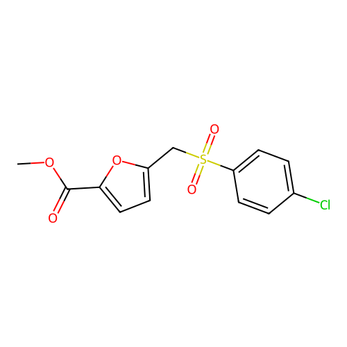 Methyl 5-[(4-chlorophenyl)sulfonylmethyl]furan-2-carboxylate structure