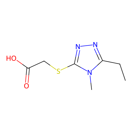 (5-Ethyl-4-methyl-4H-[1,2,4]triazol-3-ylsulfanyl)-acetic acid structure
