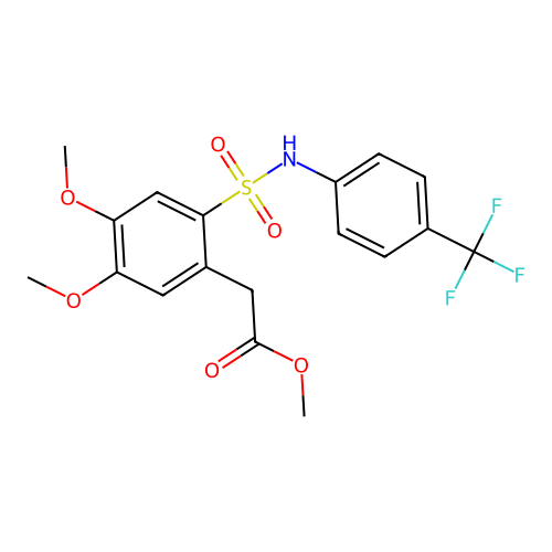 Methyl 2-[4,5-dimethoxy-2-[[4-(trifluoromethyl)phenyl]sulfamoyl]phenyl]acetate structure