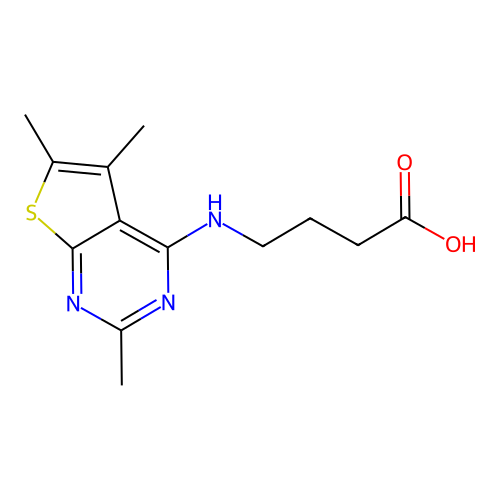 4-((2,5,6-Trimethylthieno[2,3-d]pyrimidin-4-yl)amino)butanoic acid structure