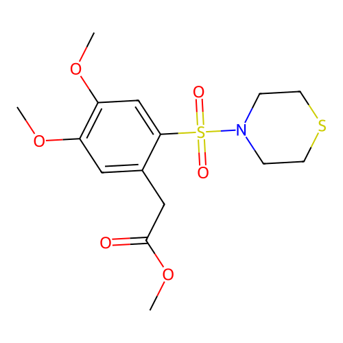 Methyl 2-(4,5-dimethoxy-2-(thiomorpholinosulfonyl)phenyl)acetate structure