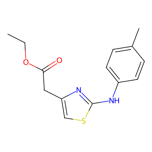 Ethyl 2-{2-[(4-methylphenyl)amino]-1,3-thiazol-4-yl}acetate structure