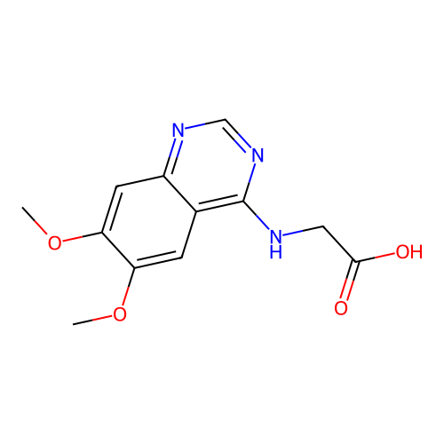 2-((6,7-Dimethoxyquinazolin-4-yl)amino)acetic acid structure