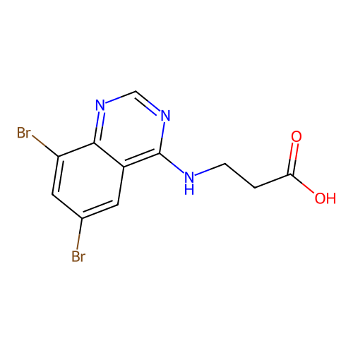 3-[(6,8-dibromoquinazolin-4-yl)amino]propanoic Acid structure