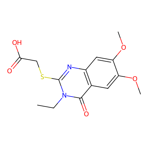 2-((3-Ethyl-6,7-dimethoxy-4-oxo-3,4-dihydroquinazolin-2-yl)thio)acetic acid structure